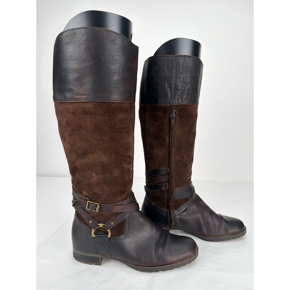 Lauren Ralph Lauren Riding Boots Women 7 Brown Leather Suede Harness  Equestrian